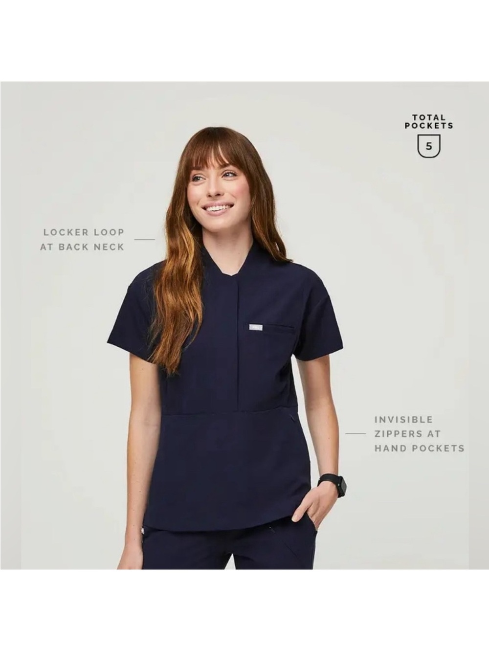 Figs Tunis Slim Scrub Top Navy XXS Limited Edition